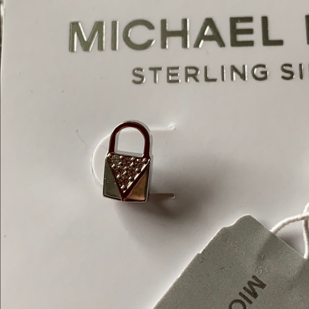 NWT Michael Kors SS Padlock Studs Earrings - Picture 5 of 5